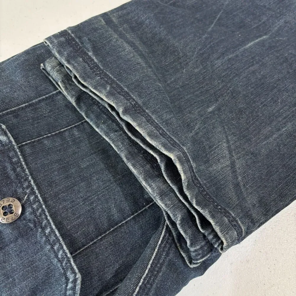 Eight 732 Blue Jeans Mens 40X34 Dark Wash Distress Streetwear Skater Hip Hop Y2K